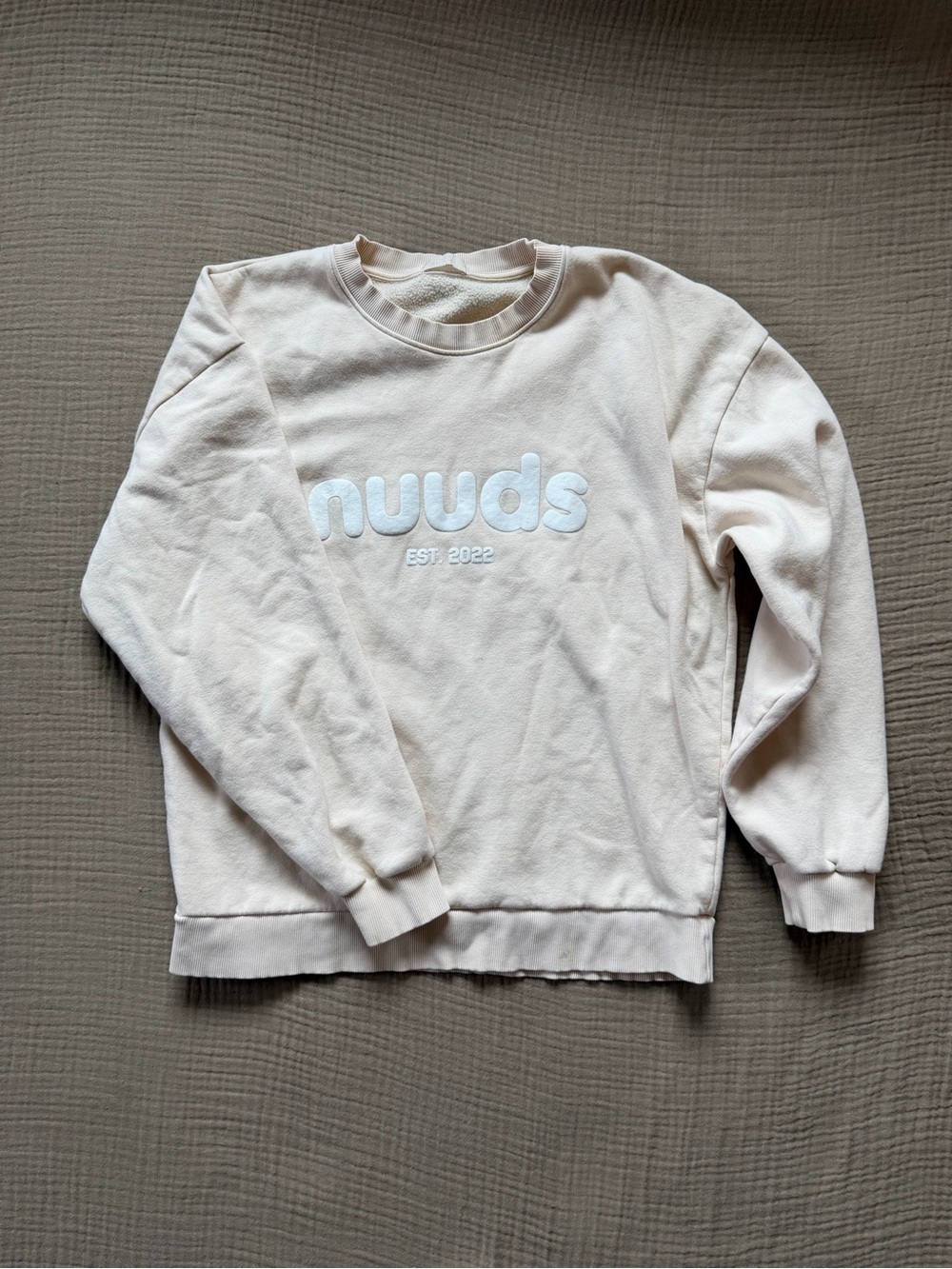 nuuds Soft Cream Logo Crewneck Sweater
